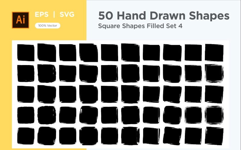 Square Shape Filled 50_Set V 4 Vector Graphic