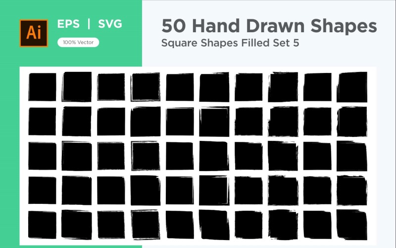 Square Shape Filled 50_Set V 5 Vector Graphic
