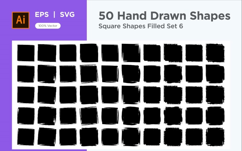 Square Shape Filled 50_Set V 6 Vector Graphic