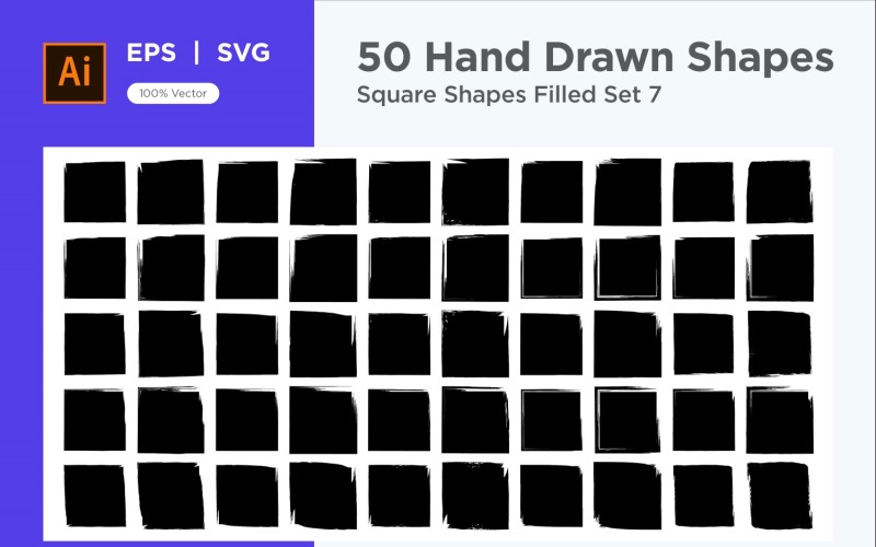 Square Shape Filled 50_Set V 7 Vector Graphic