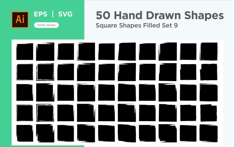 Square Shape Filled 50_Set V 9 Vector Graphic