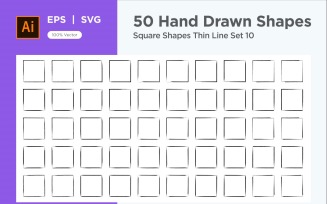 Square Shape Thin Line 50_Set V 10