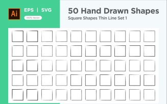 Square Shape Thin Line 50_Set V 1