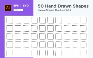 Square Shape Thin Line 50_Set V 2