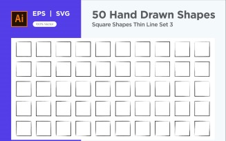 Square Shape Thin Line 50_Set V 3