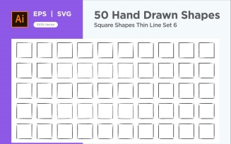 Square Shape Thin Line 50_Set V 6