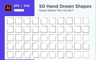 Square Shape Thin Line 50_Set V 7