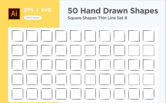 Square Shape Thin Line 50_Set V 8