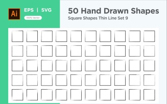 Square Shape Thin Line 50_Set V 9