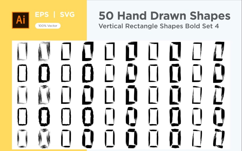 Vertical Rectangle Shape Bold 50_Set V 4 Vector Graphic