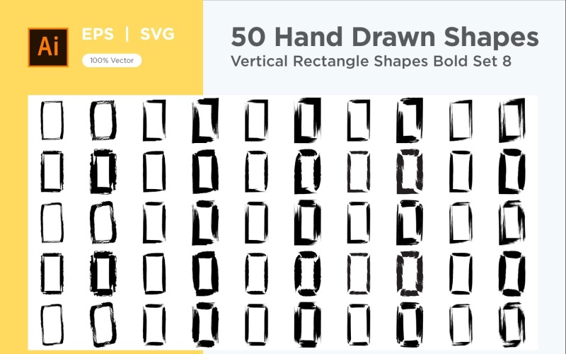 Vertical Rectangle Shape Bold 50_Set V 8 Vector Graphic