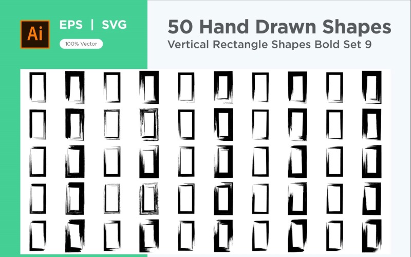Vertical Rectangle Shape Bold 50_Set V 9 Vector Graphic