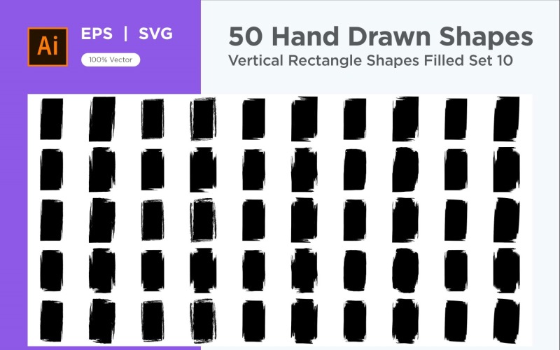Vertical Rectangle Shape Filled 50_Set V 10 Vector Graphic