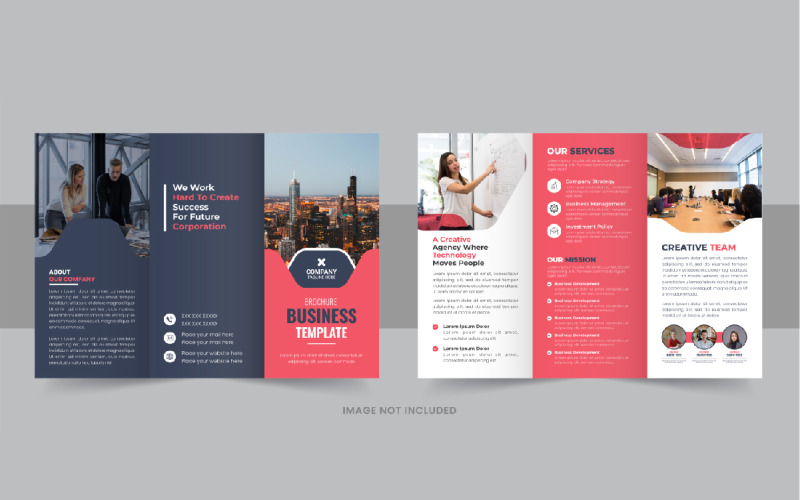 Business Trifold Brochure design layout Corporate Identity