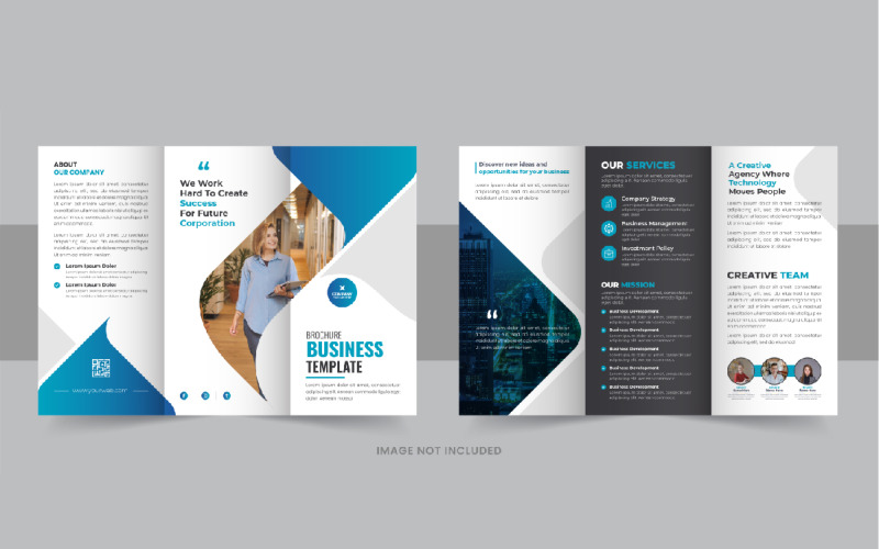 Business Trifold Brochure design vector Corporate Identity