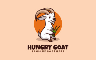 Hungry Goat Mascot Cartoon Logo