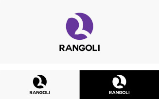 Letter R Bird _ Rangoli Logo Template