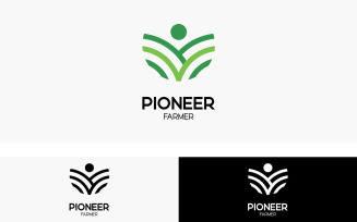 Pioneer Farmer Logo Design Template