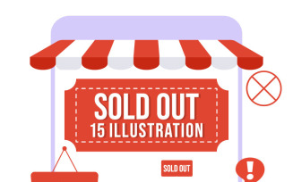 15 Sold Out Vector Illustration