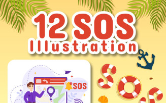 12 SOS Message Emergency Illustration