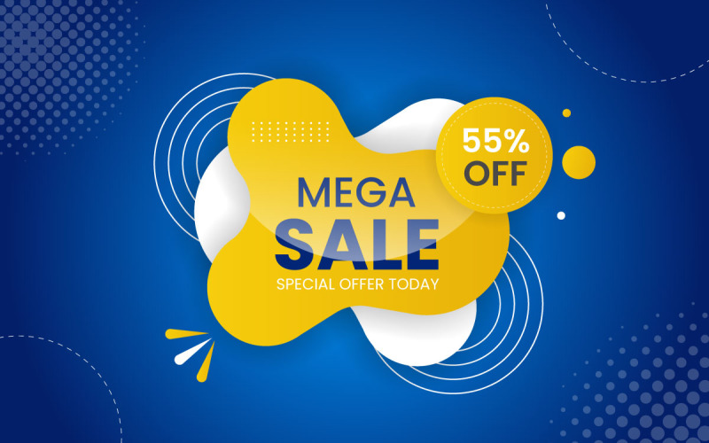 Vector gradient blue colored sale banner and Sale banner discount promotion blue background Illustration