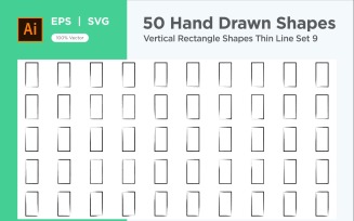 Vertical Rectangle Shape Thin Line 50_Set V 9