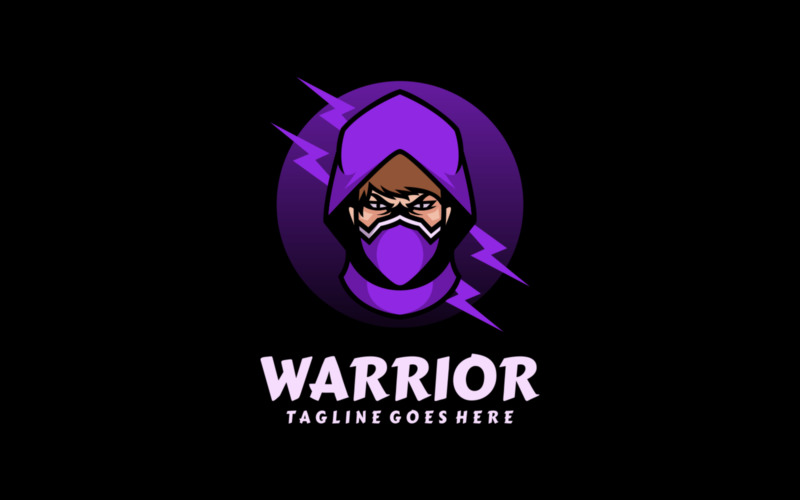 Warrior Simple Mascot Logo 3 Logo Template