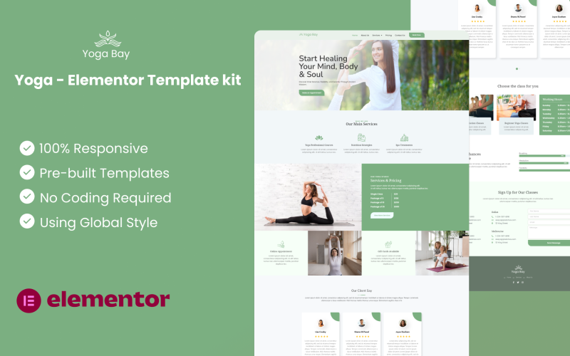 Yoga Bay Elementor Template Kit Elementor Kit