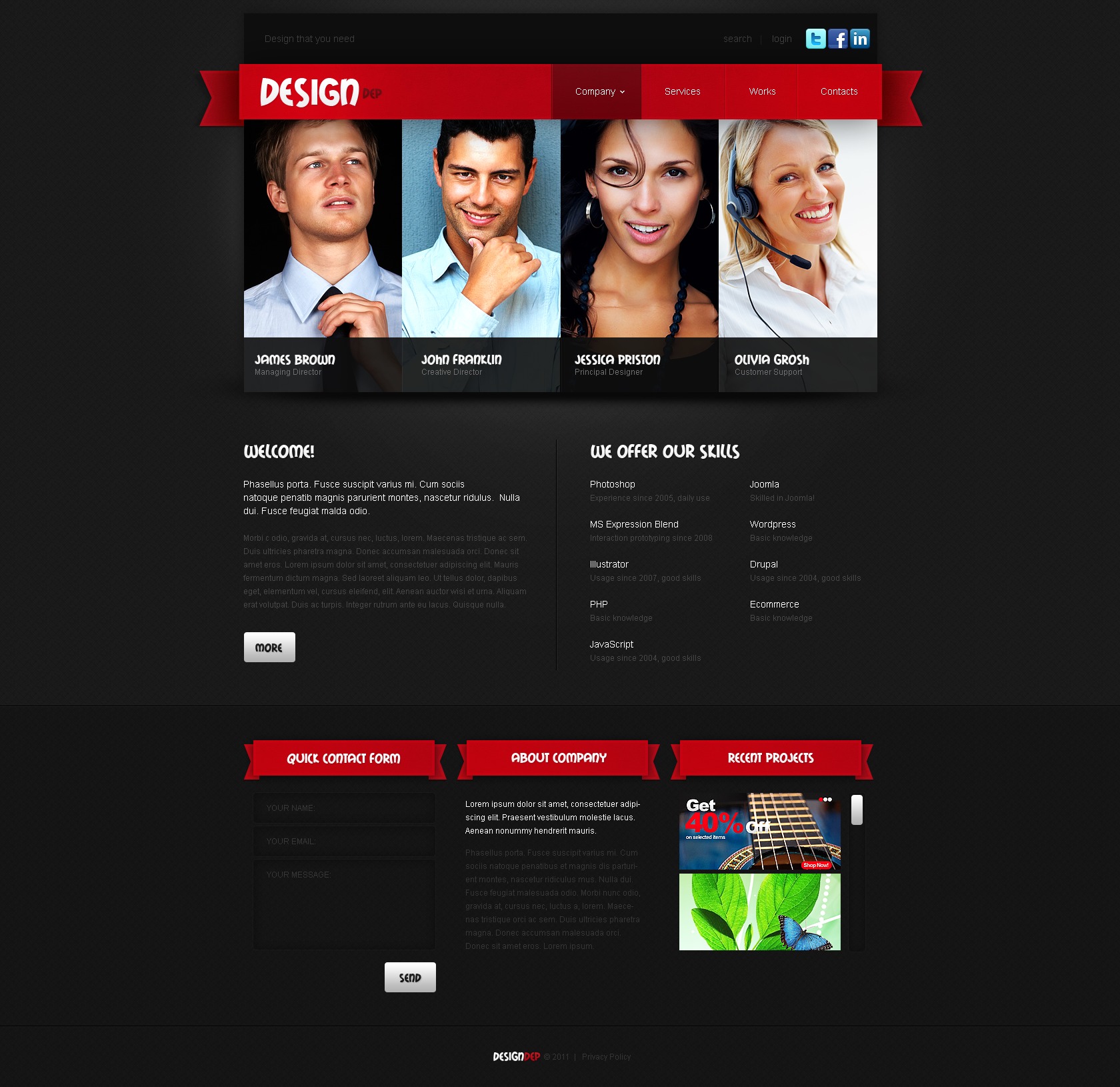 Template WordPress #34441 per Un Sito di Design Studio - screenshot