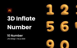 3D Inflate numbers vibrant and Dynamic Visual Enhancement