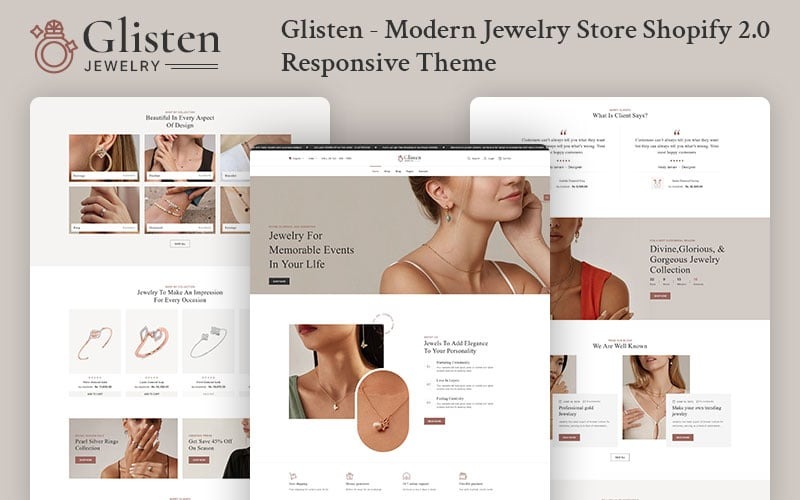Glisten - Modern Jewelry Store Shopify 2.0 Responsive Theme Shopify Theme