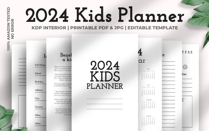 2024 Kids Planner Kdp Interior