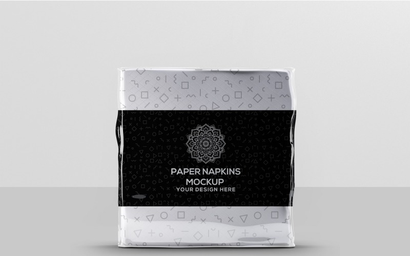 Napkins - Square Paper Napkins Mockup Product Mockup