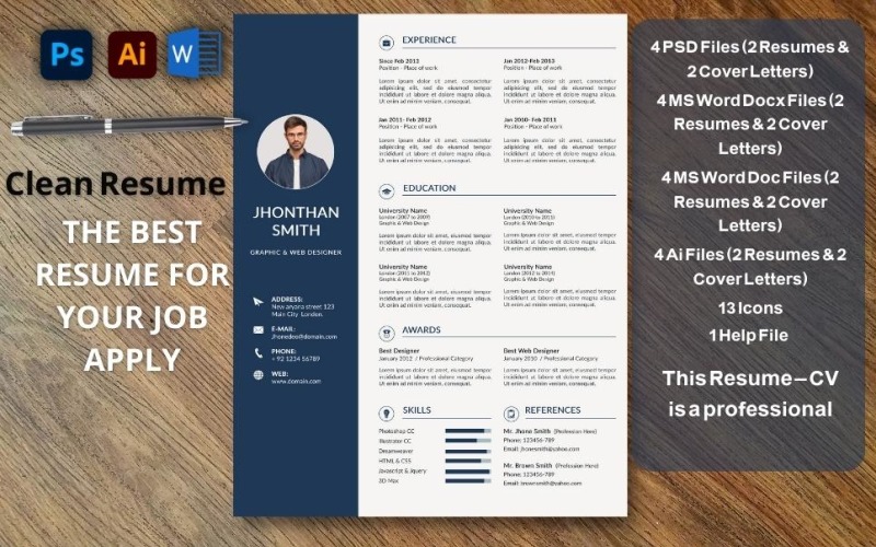 Resume – CV is a professional, clean, & creative Resume Template