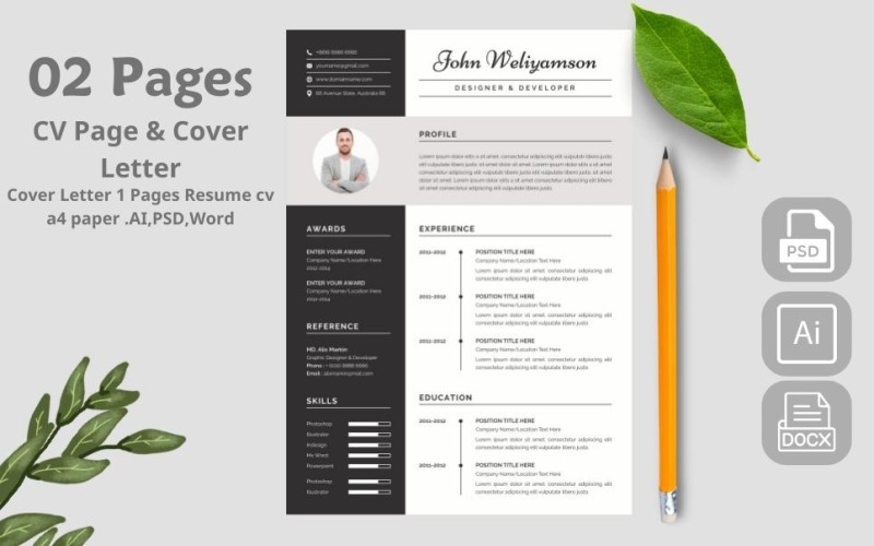 Simple and Modern Resume / CV Template Resume Template