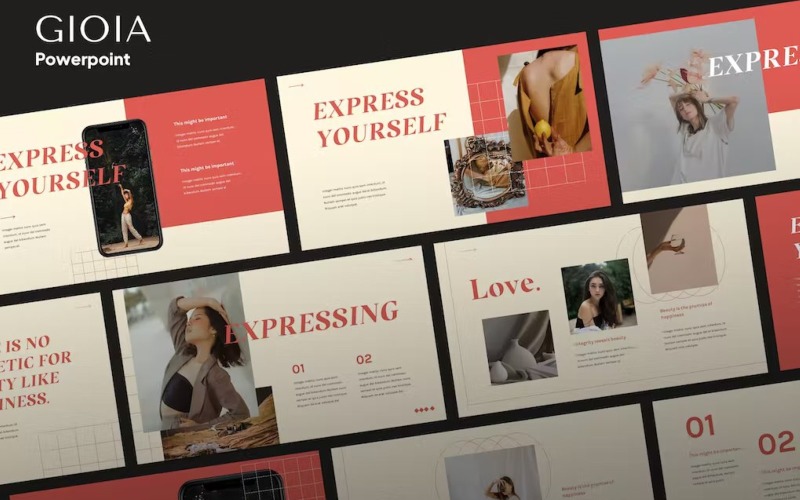 Gioia - Aesthetic Template Powerpoint PowerPoint Template