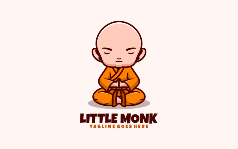 Little Monk Mascot Cartoon Logo Logo Template