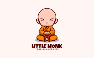 Little Monk Mascot Cartoon Logo