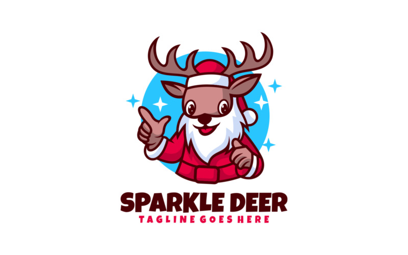 Sparkle Deer Mascot Cartoon Logo Logo Template