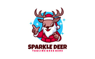 Sparkle Deer Mascot Cartoon Logo
