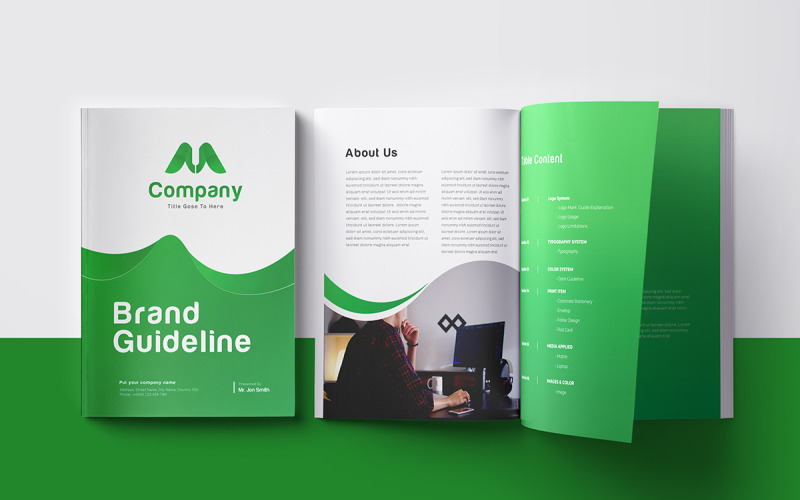 Brand Guideline Template and A4 Brand Guideline Design Magazine Template