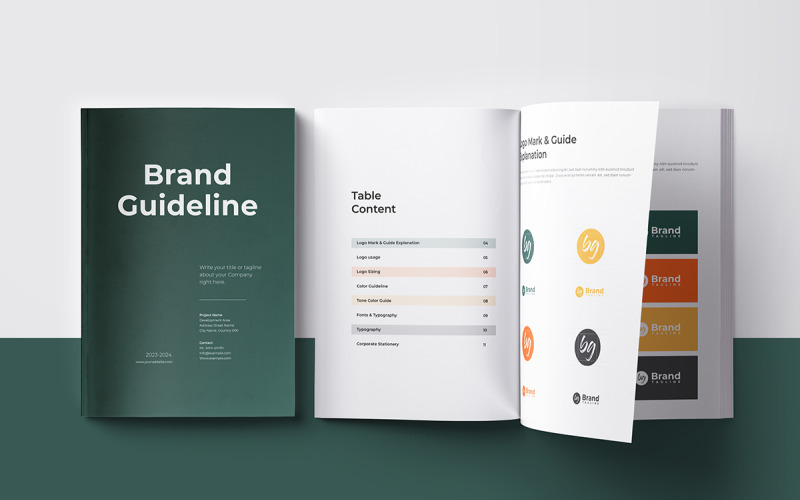 Brand Guidelines and Modern Brand Guidelines layout. Magazine Template