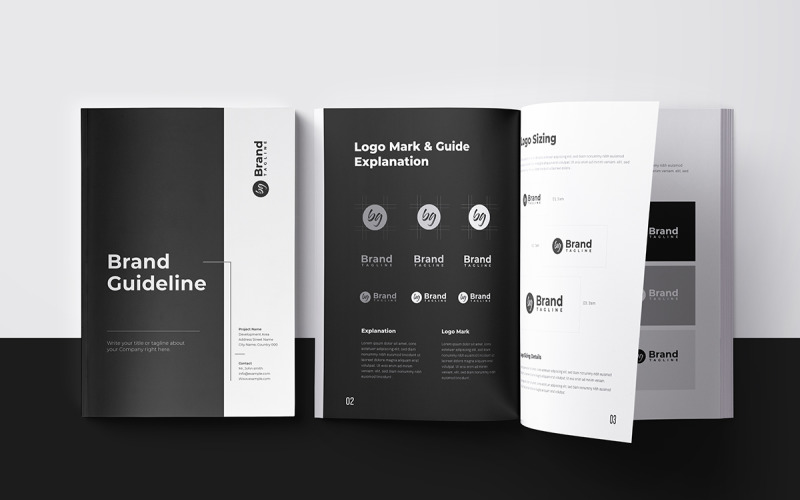 Brand Guidelines with Black Accent Magazine Template