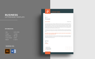 Clean Letterhead Template. Illustrator and Ms Word Template