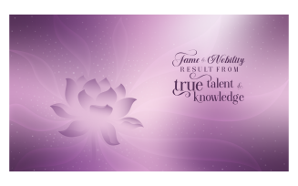 Inspirational Background 14400x8100px In Purple Color Scheme With Message About Fame