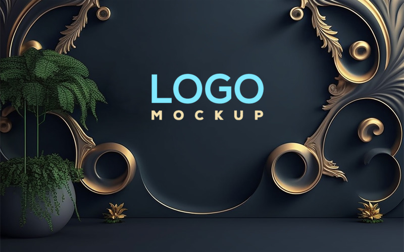 Logo Mockup | 3D Interior Background Product Mockup