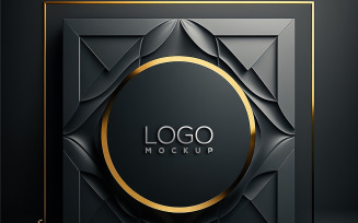 Logo Mockup | Black Wall Mockup | Geometric Background Images