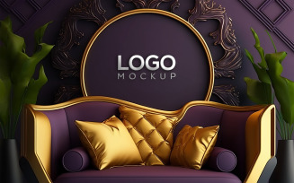 Logo Mockup | Luxury Wall Interior Mockup | Luxury Logo Mockup