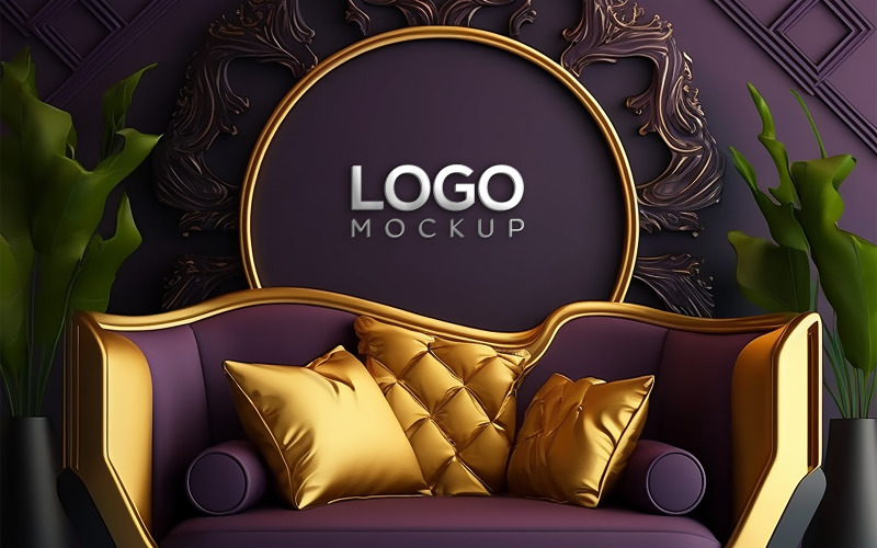 Logo Mockup | Luxury Wall Interior Mockup | Luxury Logo Mockup Product Mockup