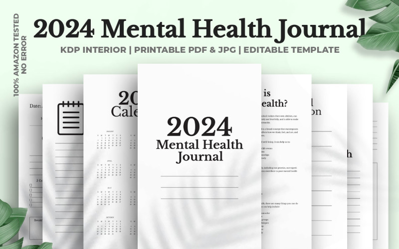 2024 Mental Health Journal Kdp Interior Planner
